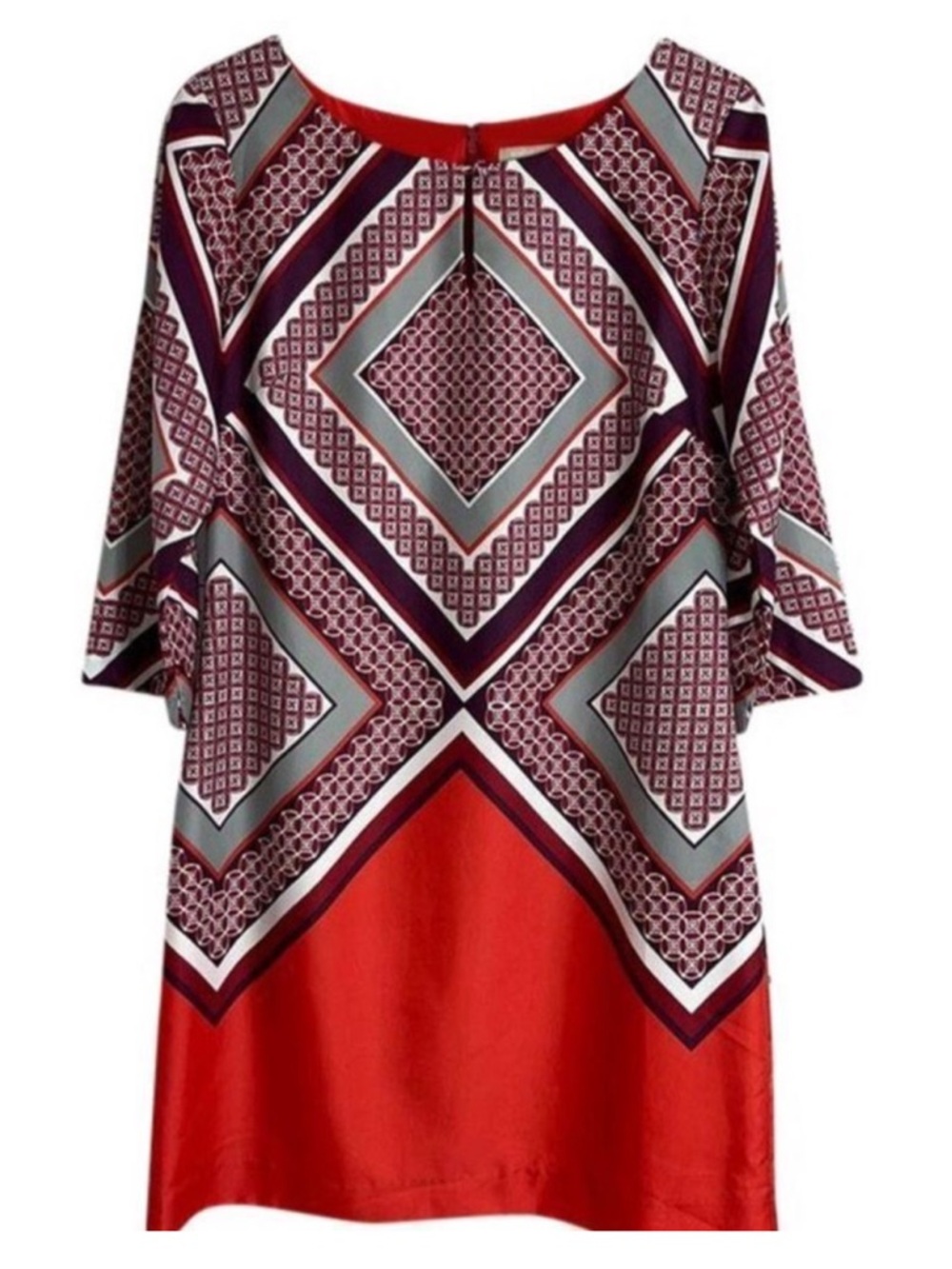 Banana‎ Republic Dress Womens Sz 6 3/4 sleeve Shift jersey Geo Print